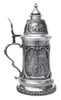Painter Carl Spitzweg Pewter Beer Stein