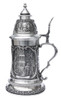 Painter Carl Spitzweg Pewter Beer Stein
