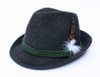 Tyrolean Hat Dark Gray with Feather