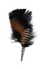 Feather Hat Pin Black and Brown