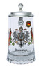 Traditional German Glass Beer Stein with Pewter Lid