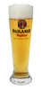 Authentic Paulaner 0.5 Liter Wheat Beer Glass with Beer