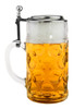 Authentic German Glass Beer Mug with Pewter Lid