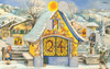 Traditional German Christmas Advent Calendar of Alpine Chapel