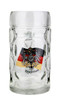 Glass Beer Stein with Traditional German Crest