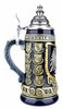 German Eagle Crests Beer Stein Blue