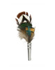 Brown Teal and Yellow Feather Hat Pin