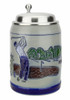 Golfer 0.5 Liter Salt Glaze Stoneware Beer Stein