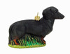 Dachshund Dog Glass Christmas Ornament