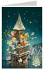 Angel Tower German Advent Calendar Christmas Card 