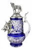 Lord of Crystal Wolf German Beer Stein Blue | 3D Howling Wolf Lid