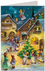 Angels Visit a Village German Advent Calendar Christmas Card