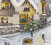 Snowy Village 1960 Reproduction 3D German Christmas Advent Calendar