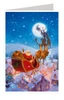 Moonlit Santa Sleigh Ride German Advent Calendar Christmas Card