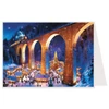 Black Forest Christmas Market with Train German Advent Calendar Card