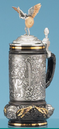 Archangel Michael Pewter Wrap Beer Stein - GermanSteins.com