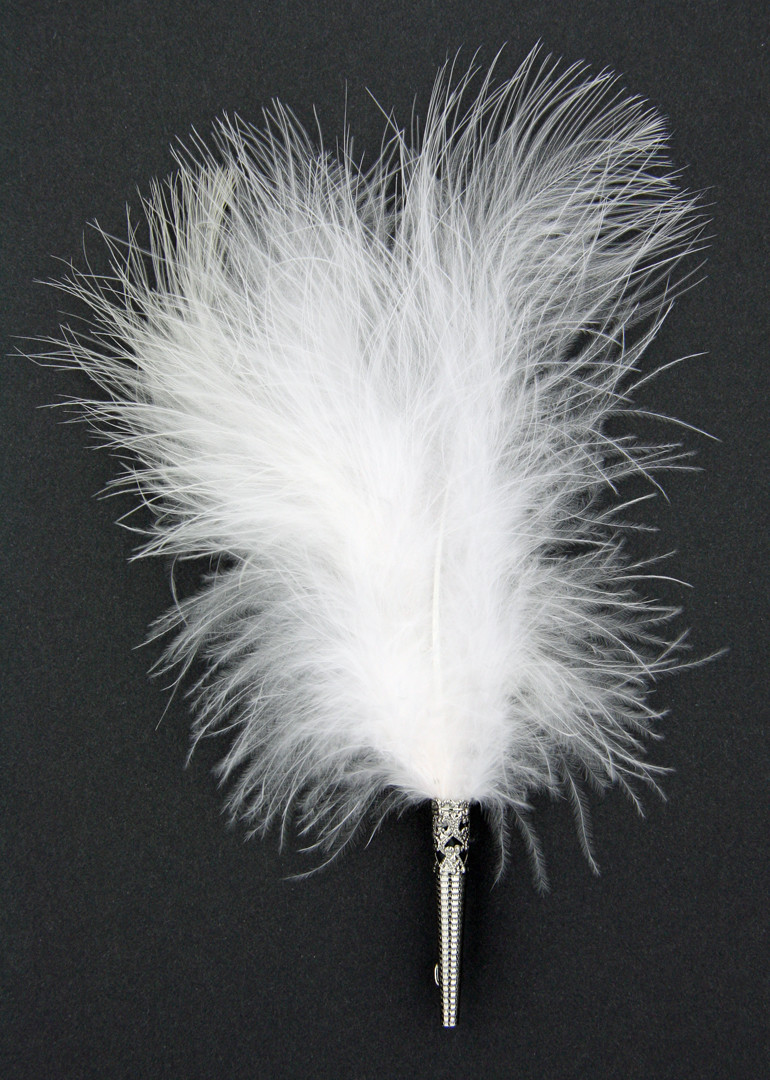 Feather Hat Pin White - GermanSteins.com