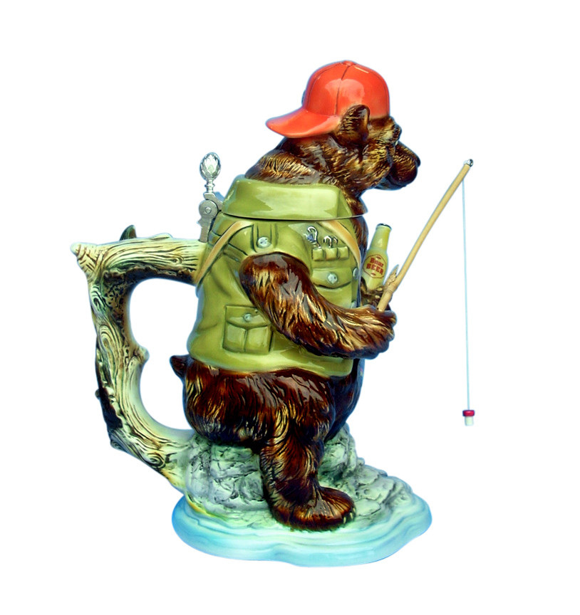 Grizzly Bear Fishing Beer Stein