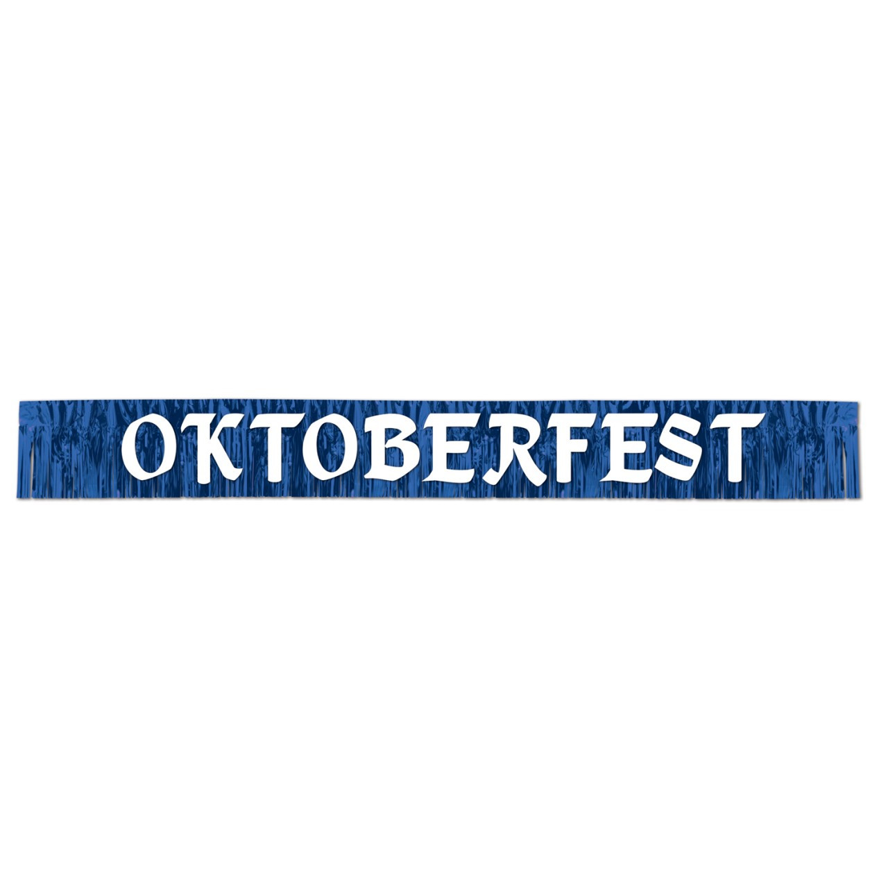 Oktoberfest Blue Metallic Fringe Party Banner