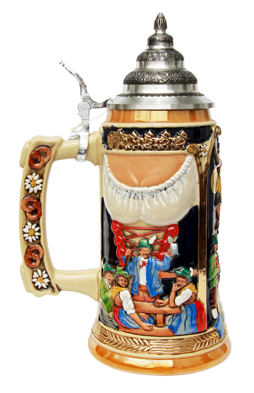 Oktoberfest Style Beer Stein with Holding Handle
