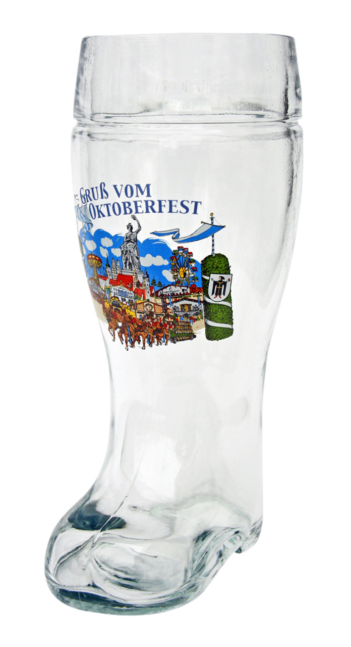 Oktoberfest Glass Beer Boot 1 Liter