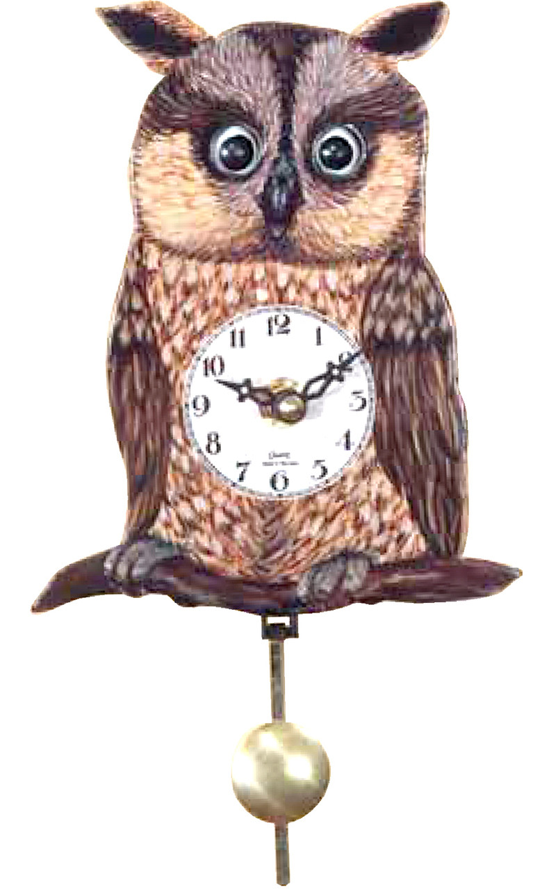 German Owl Mini Novelty Clock German Owl Mini Novelty Clock