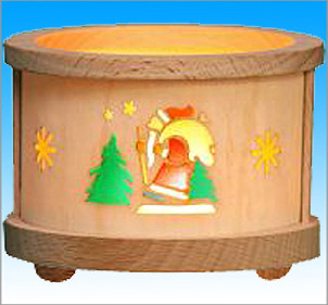 Santa Wooden Tea Light German Luminary
