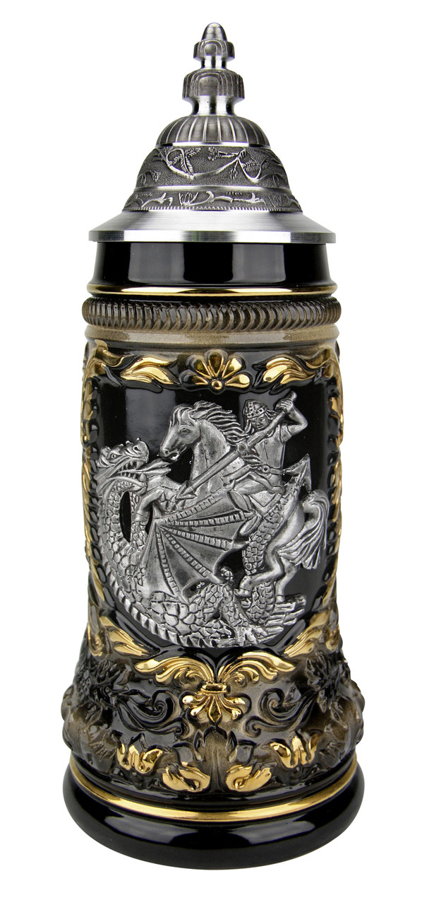 St. George the Dragon Slayer Beer Stein - GermanSteins.com