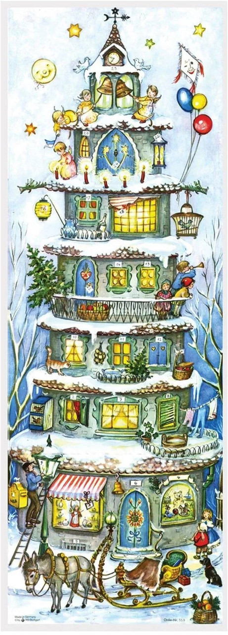 Christmas House 1959 Reproduction German Advent Calendar | German