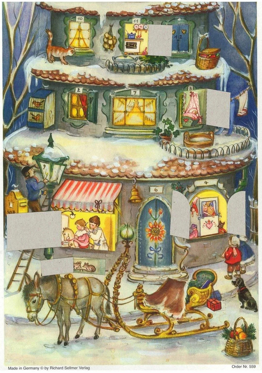 Christmas House 1959 Reproduction German Advent Calendar | German