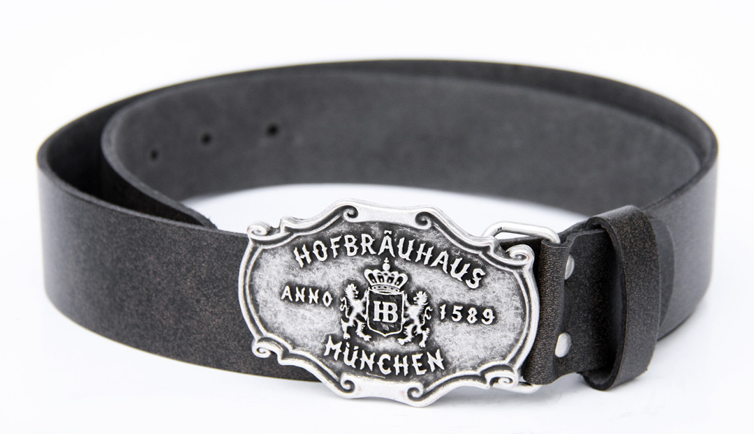 Hofbrauhaus HB Leather Belt with Metal 