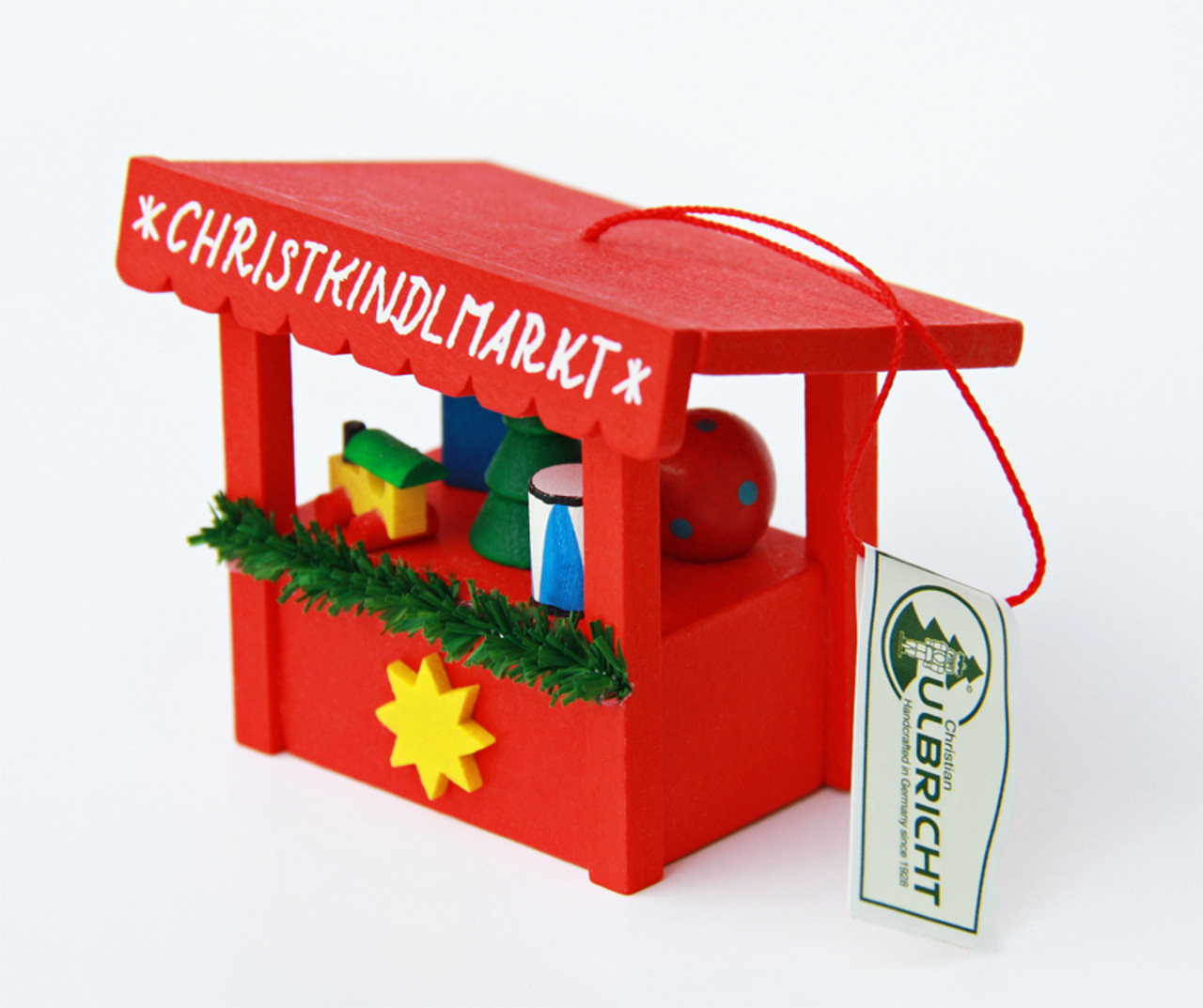 Christmas Market Wooden German Christmas Ornament