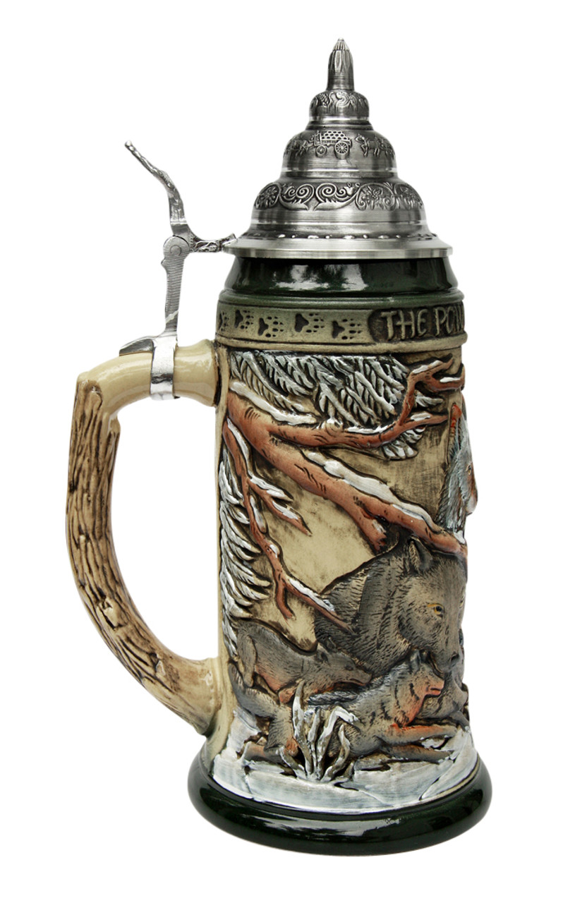 Power of the Pack Wolf Beer Stein Rustic
