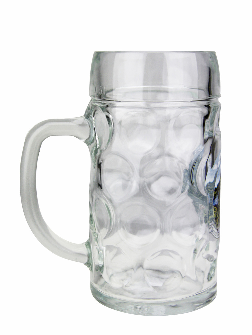 Neuschwanstein Dimpled Oktoberfest Glass Beer Mug (.5 Liter)