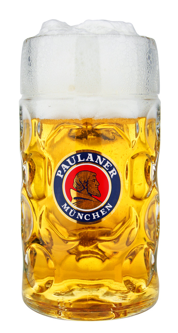 Custom Engraved Paulaner Dimpled Oktoberfest Glass Beer Mug 1 Liter