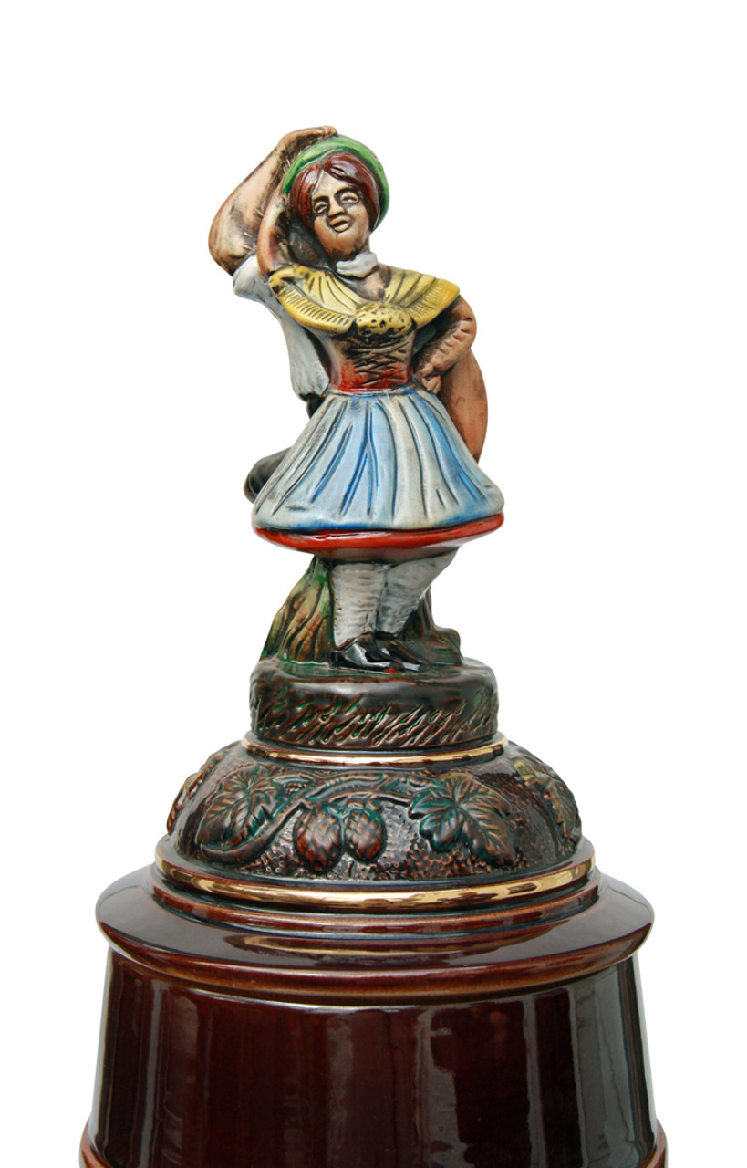 12 Liter Beer Stein with Dancing Bavarian Couple Lid