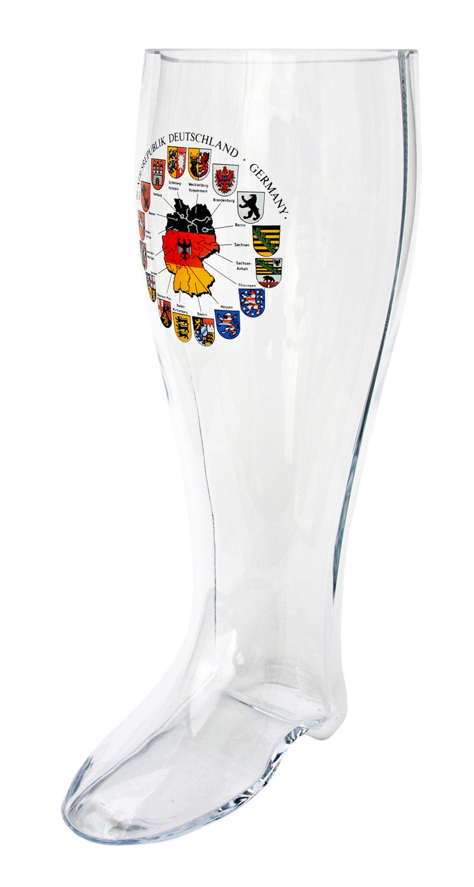 Deutschland Map Glass Beer Boot 2 Liter