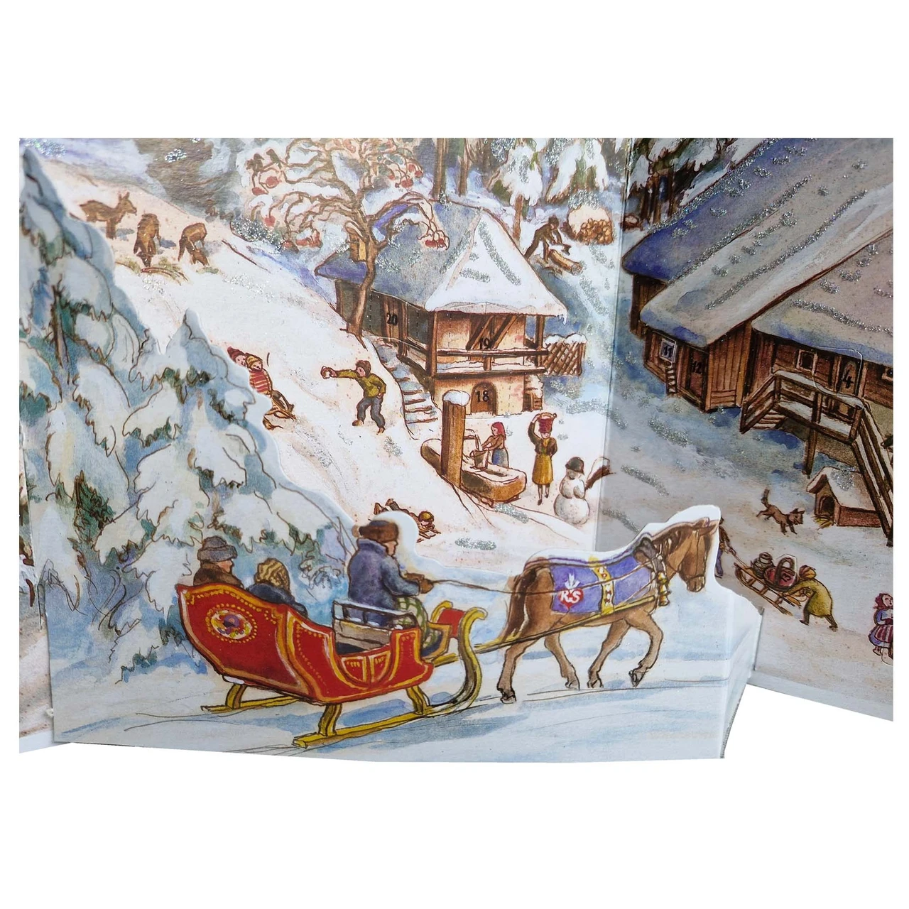 Christmas in the Alps 1960 Reproduction 3D Panorama German Advent Calendar
