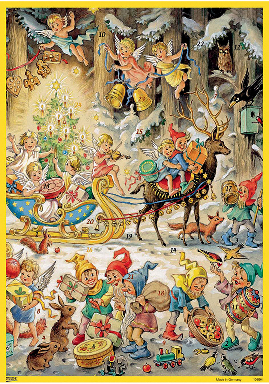 Christmas Festival with Elves & Angels German Advent Calendar