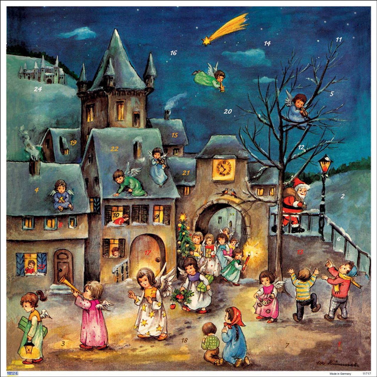 Angel Village German Christmas Advent Calendar