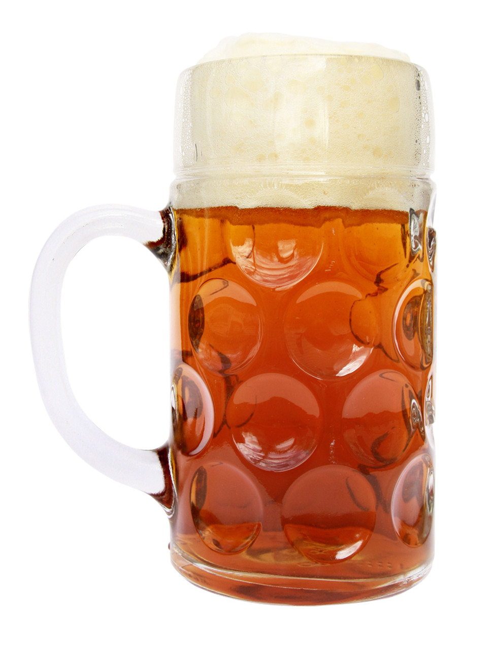Dimpled Oktoberfest Glass Beer Mug 1 Liter