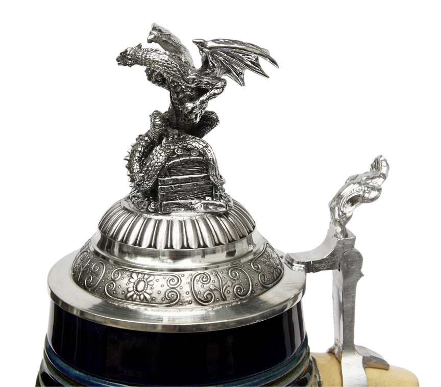 Siegfried the Dragon Slayer Farewell Beer Stein with Dragon Lid