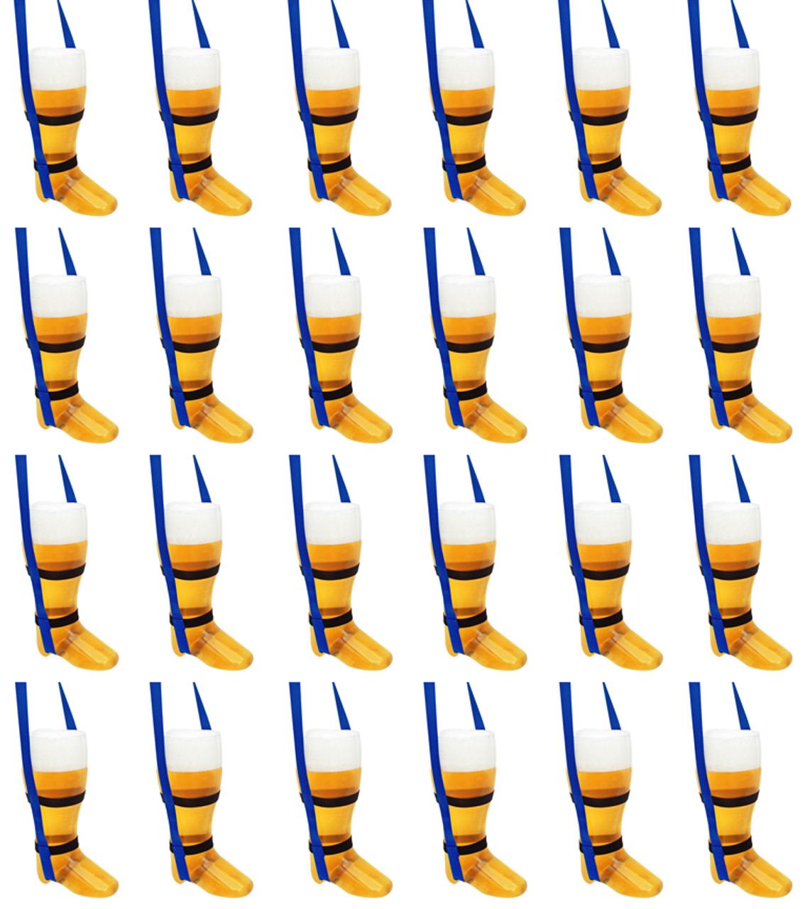 Plastic Beer Boot 24 Pack 1 Liter with Royal Blue Lanyards