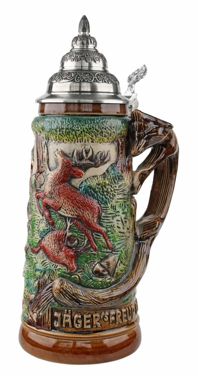 Fox Handle Hunter Beer Stein - GermanSteins.com