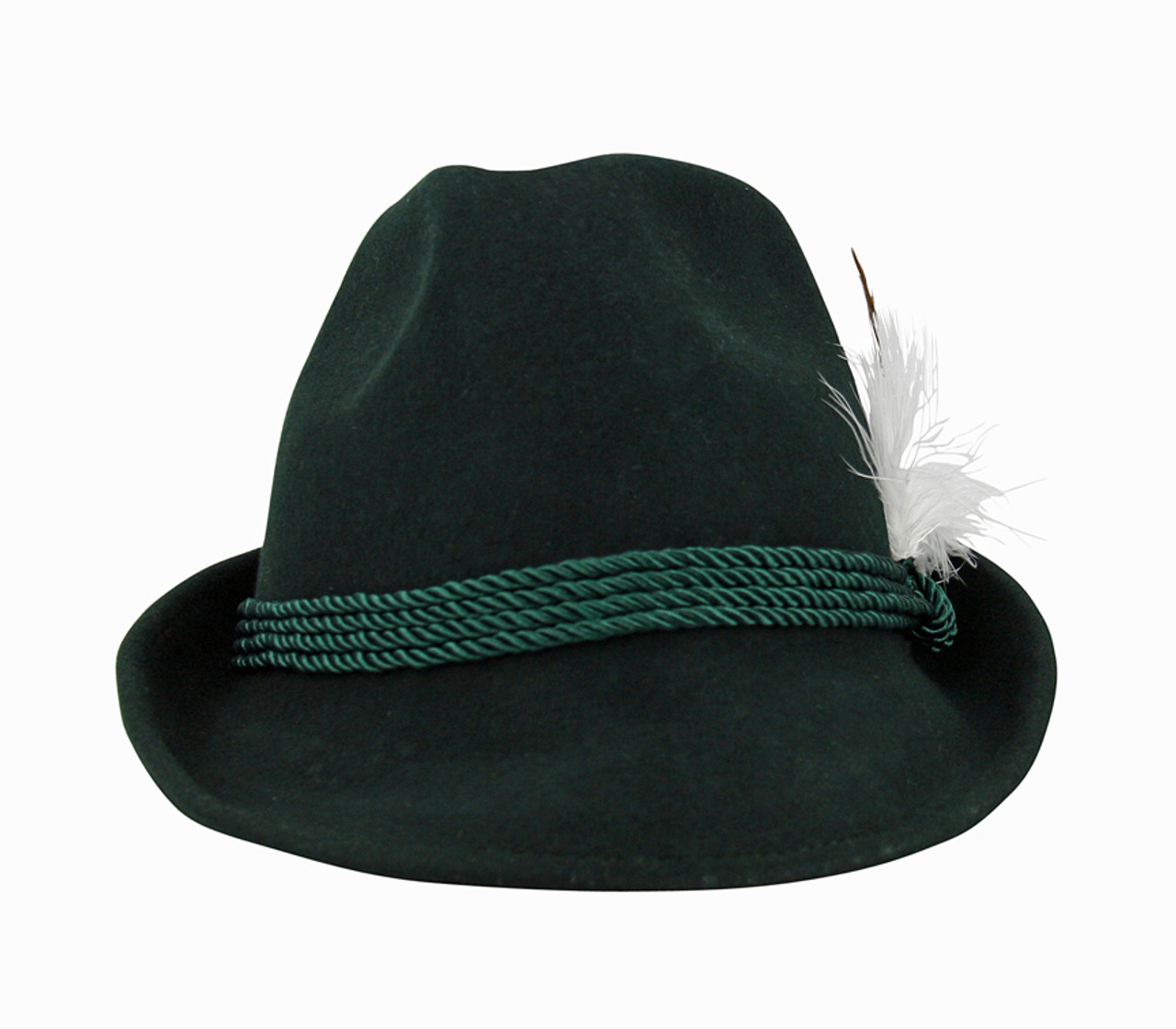 Green Tyrolean Hat with Feather - GermanSteins.com