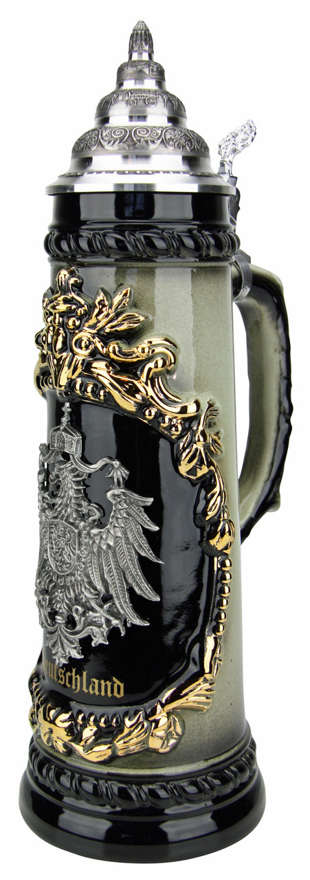 Deutschland German Eagle Beer Stein with Pewter Eagle | 1 Liter