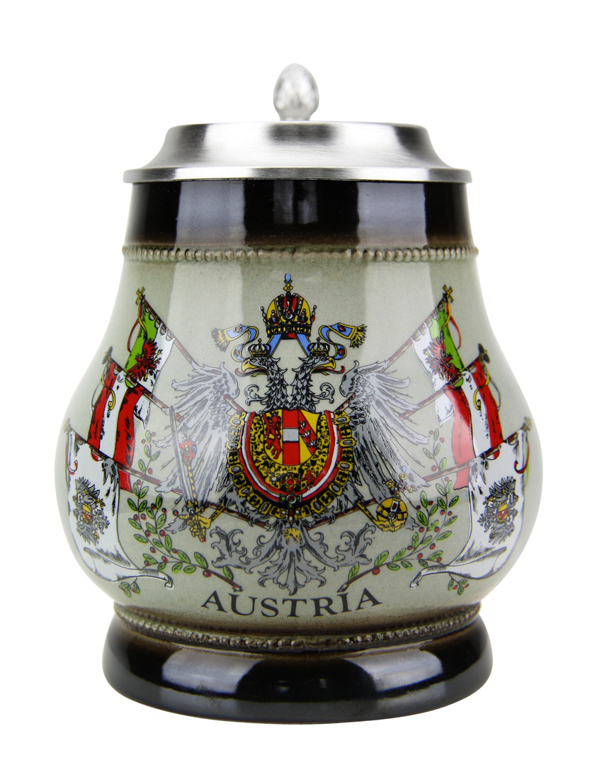 Austria Coat of Arms and Flags Beer Stein - GermanSteins.com