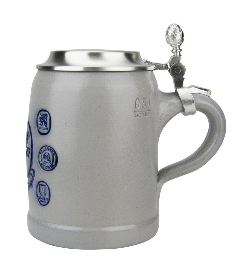 Munich Purity Law 1487 salt glaze stoneware beer stein (.5 Liter)
