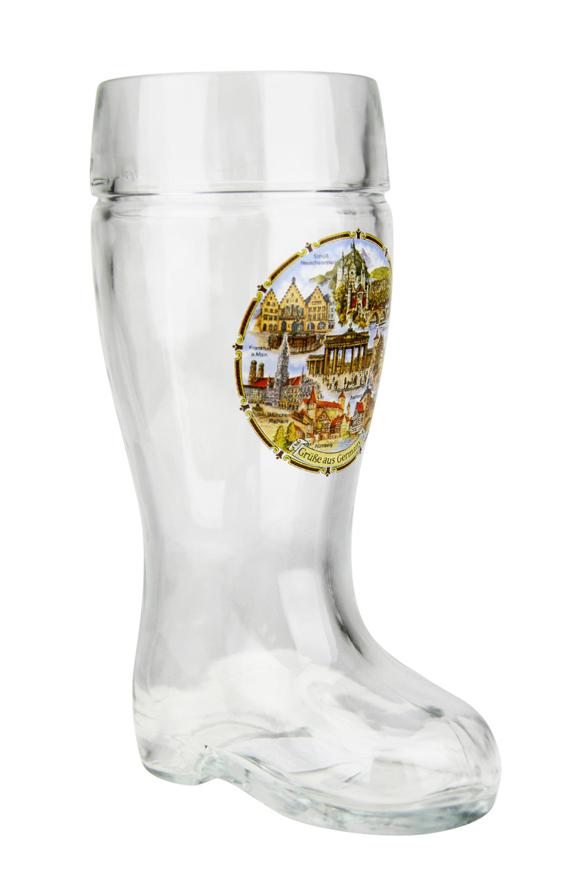 Personalized .5 Liter Beer Boot with German Landmarks