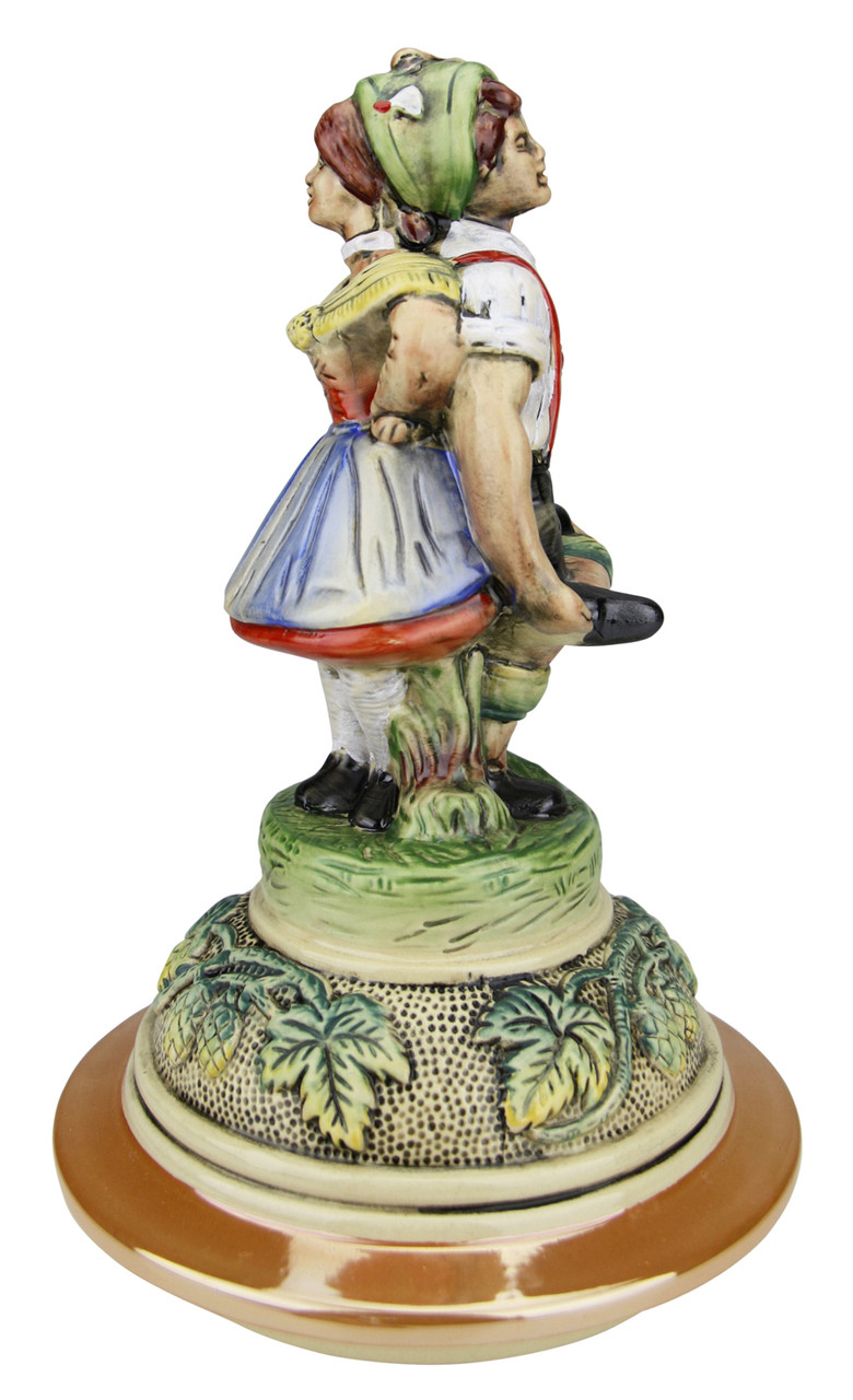 12 Liter Gold Multi-Color Beer Stein with Dancing Bavarian Couple